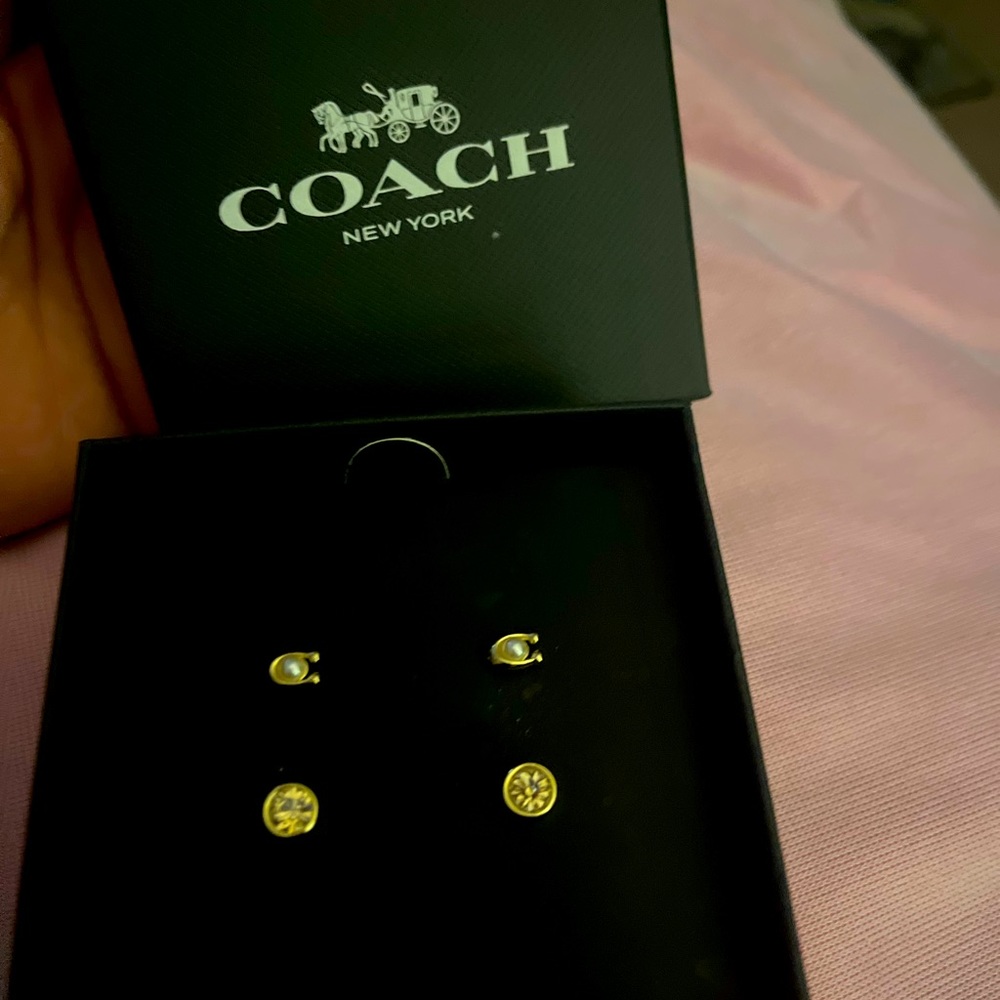 Authentic Coach earrings set! BN in box.